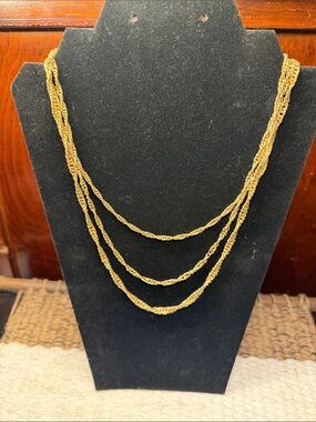 Classic Gold-Tone Three-Strand Rope Necklace